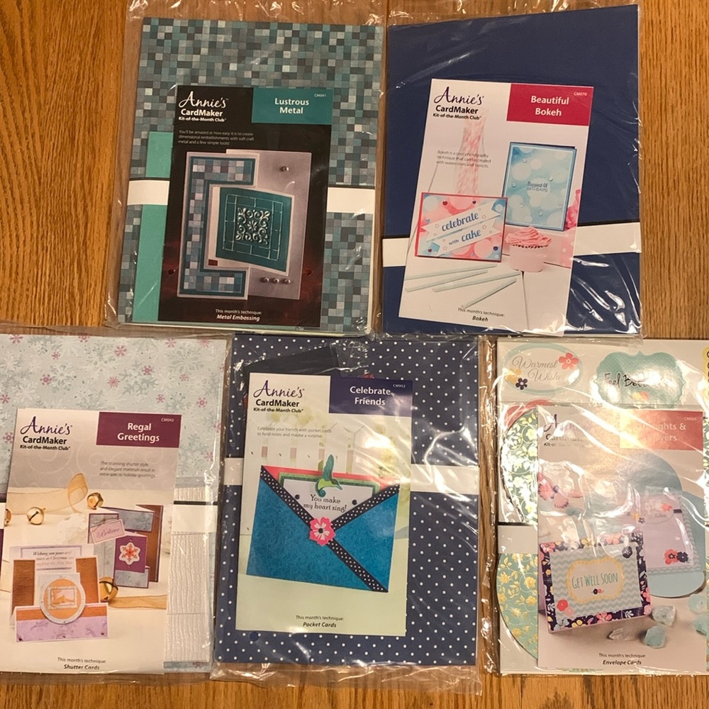 Annie’s CardMaker Kit of the Month. 5 unopened! Friends, Sympathy, Birthday, etc